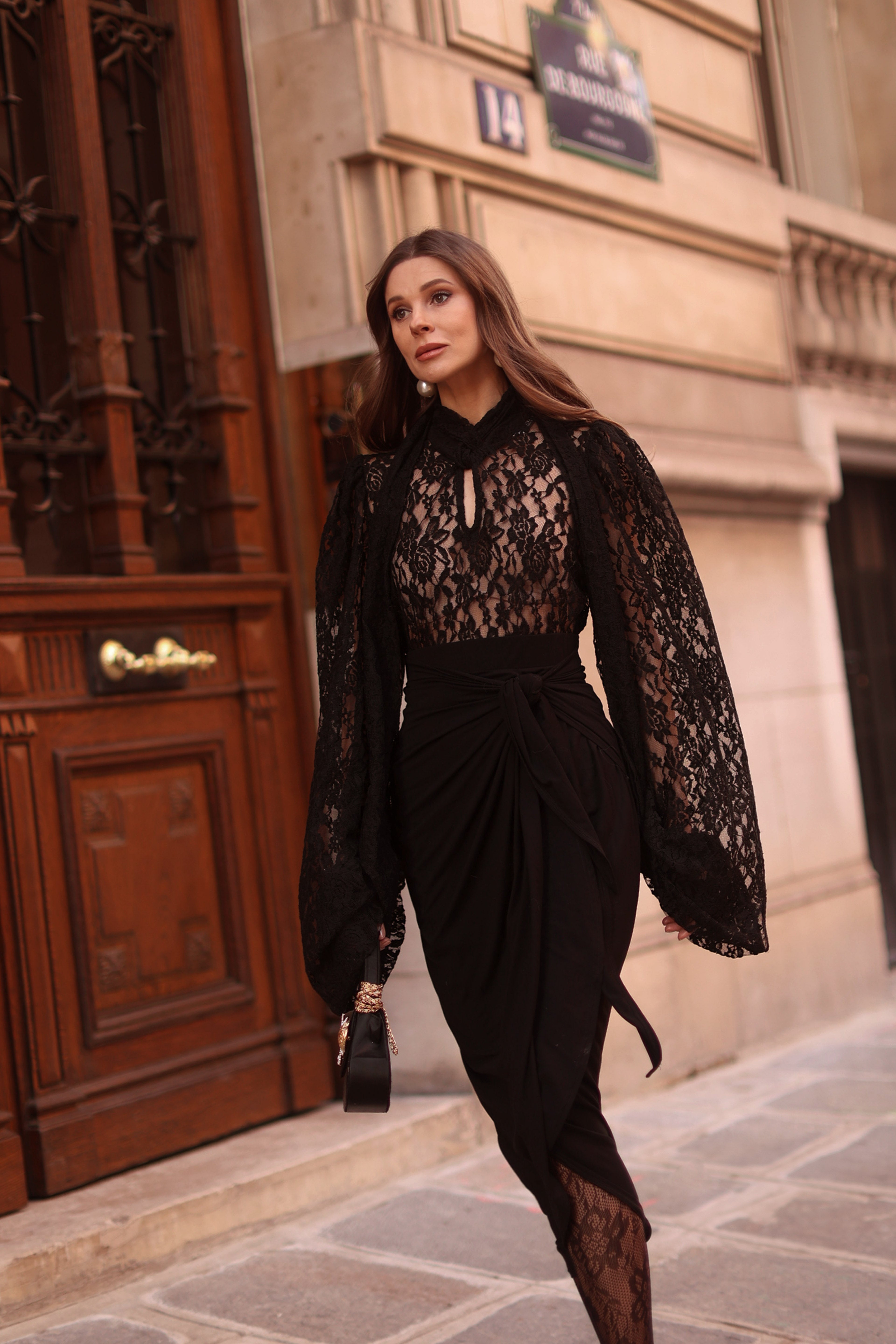 Black Midi Wrap Skirt – Audrey Leighton Paris