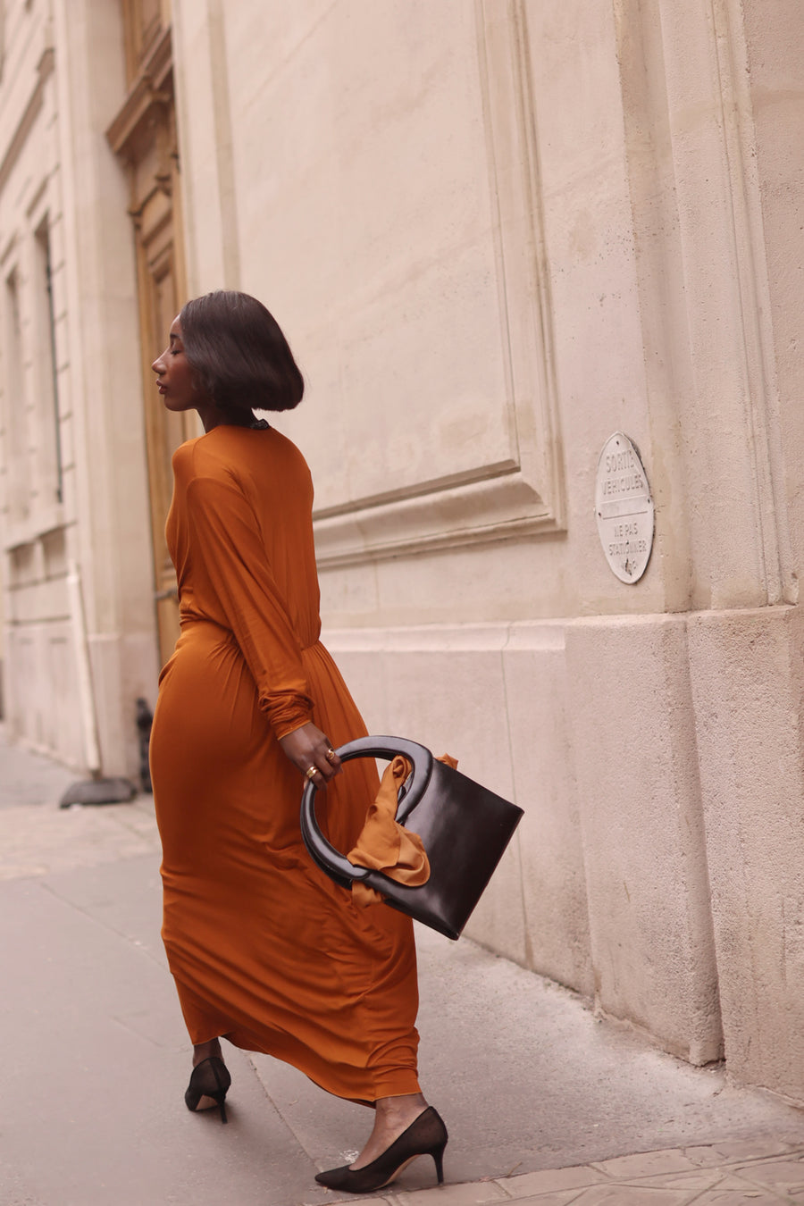 Terracotta Cotton Draped Dress