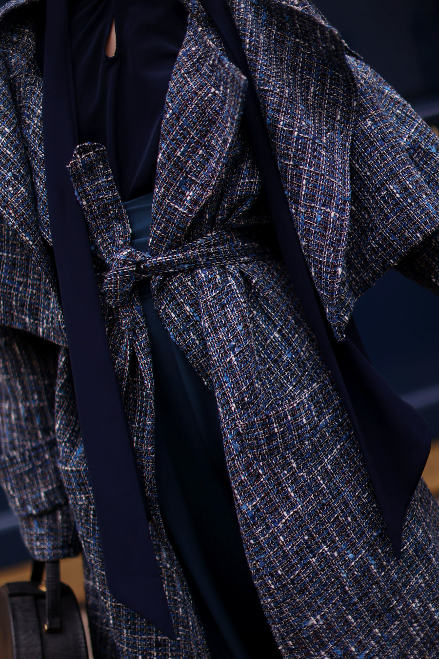 Blue Tweed French Trench