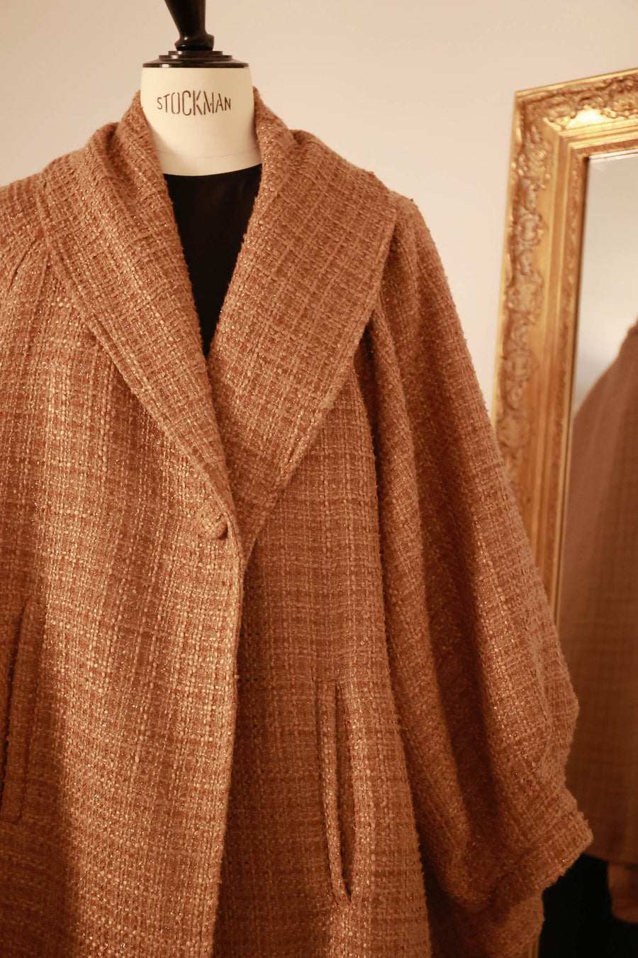 Camel Tweed Swing Coat