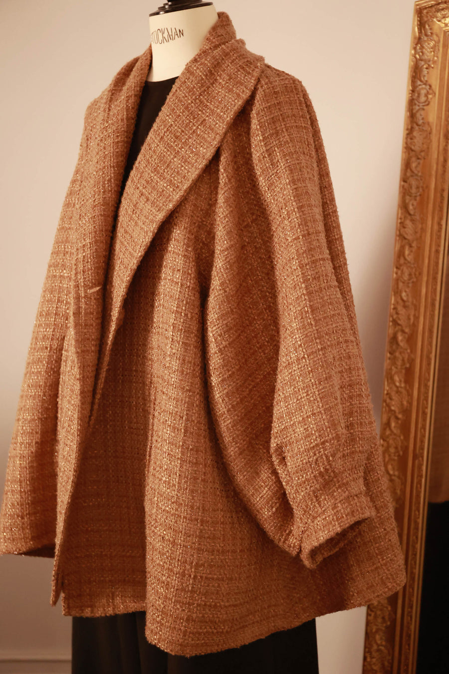 Camel Tweed Swing Coat