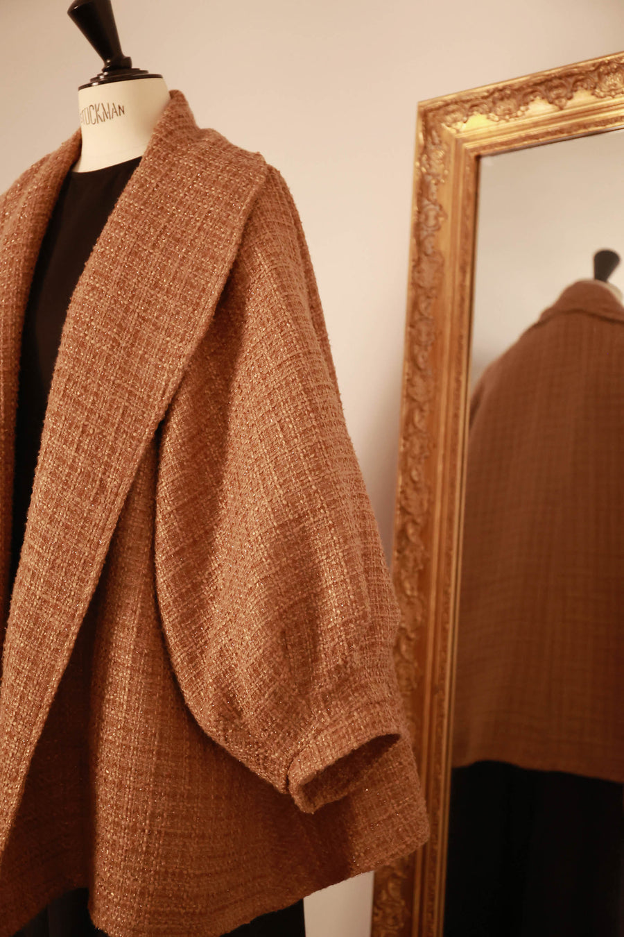 Camel Tweed Swing Coat