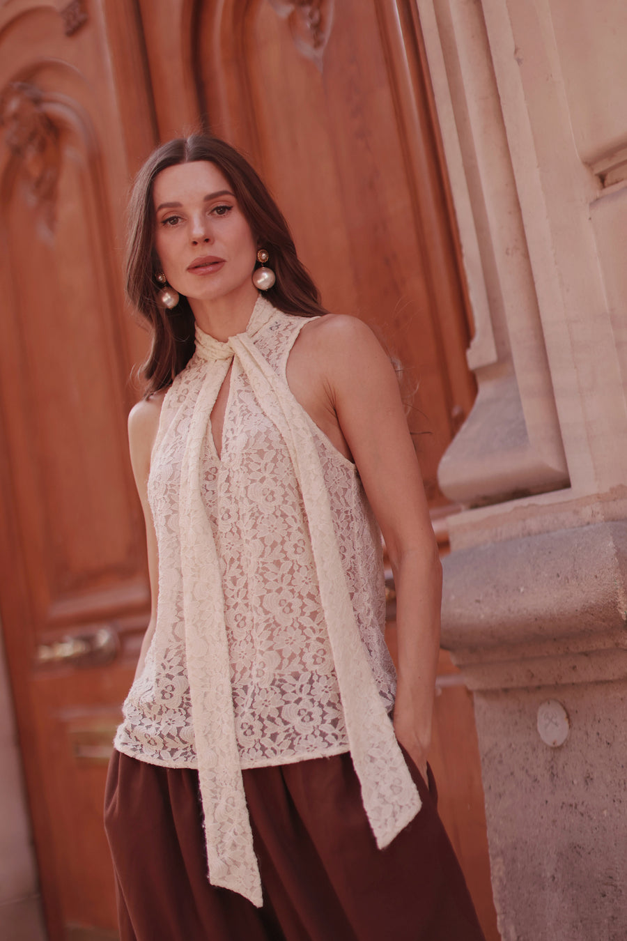 Marquise White Lace Blouse