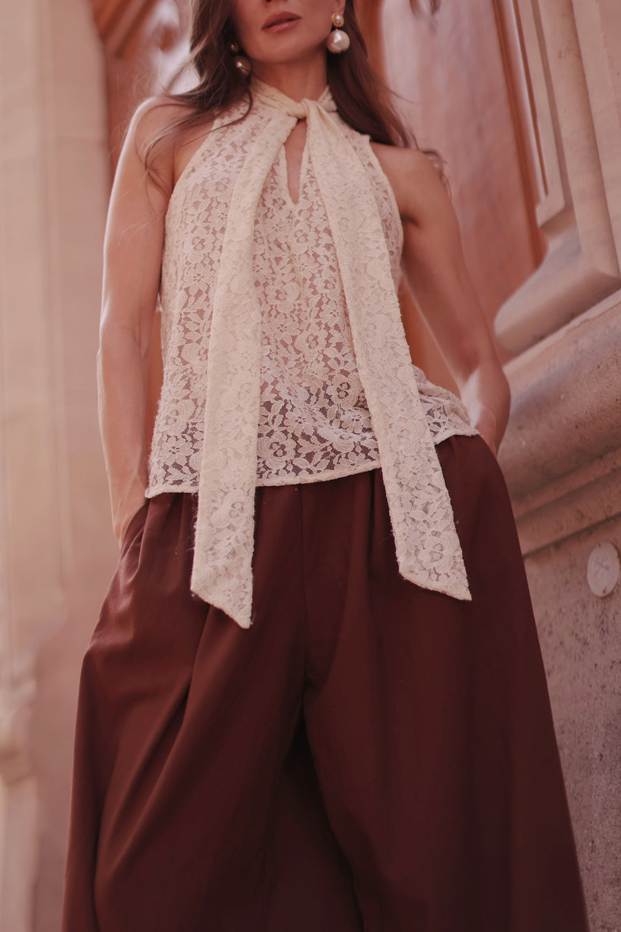 Marquise White Lace Blouse
