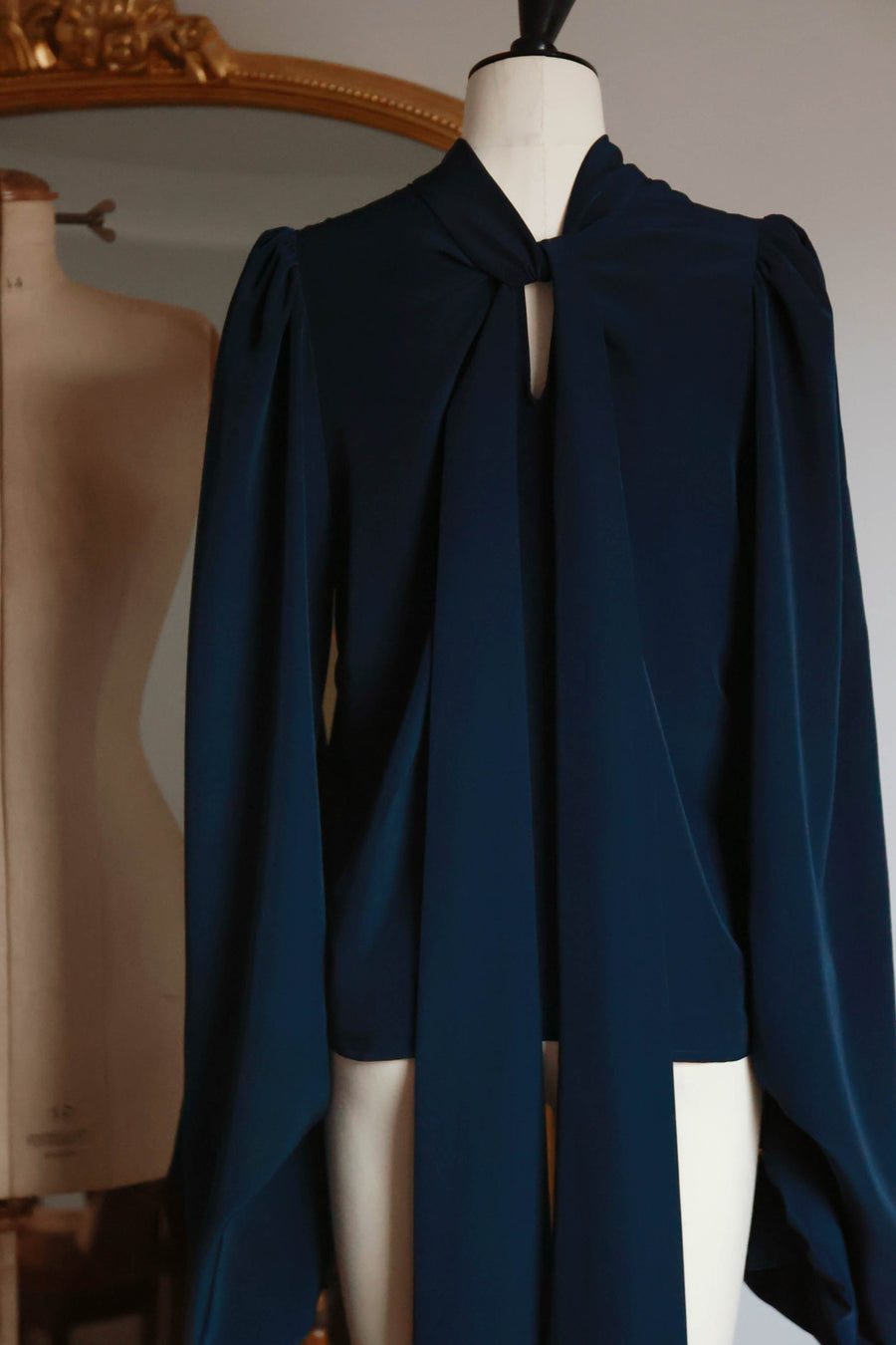 Navy Baroque Blouse