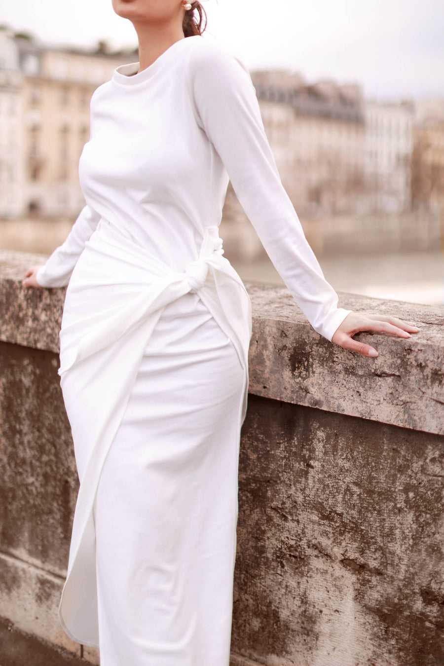 Round Neck White Maxi Wrap Dress Audrey Leighton Paris Round Neck White Maxi Wrap Dress Audrey Leighton Paris