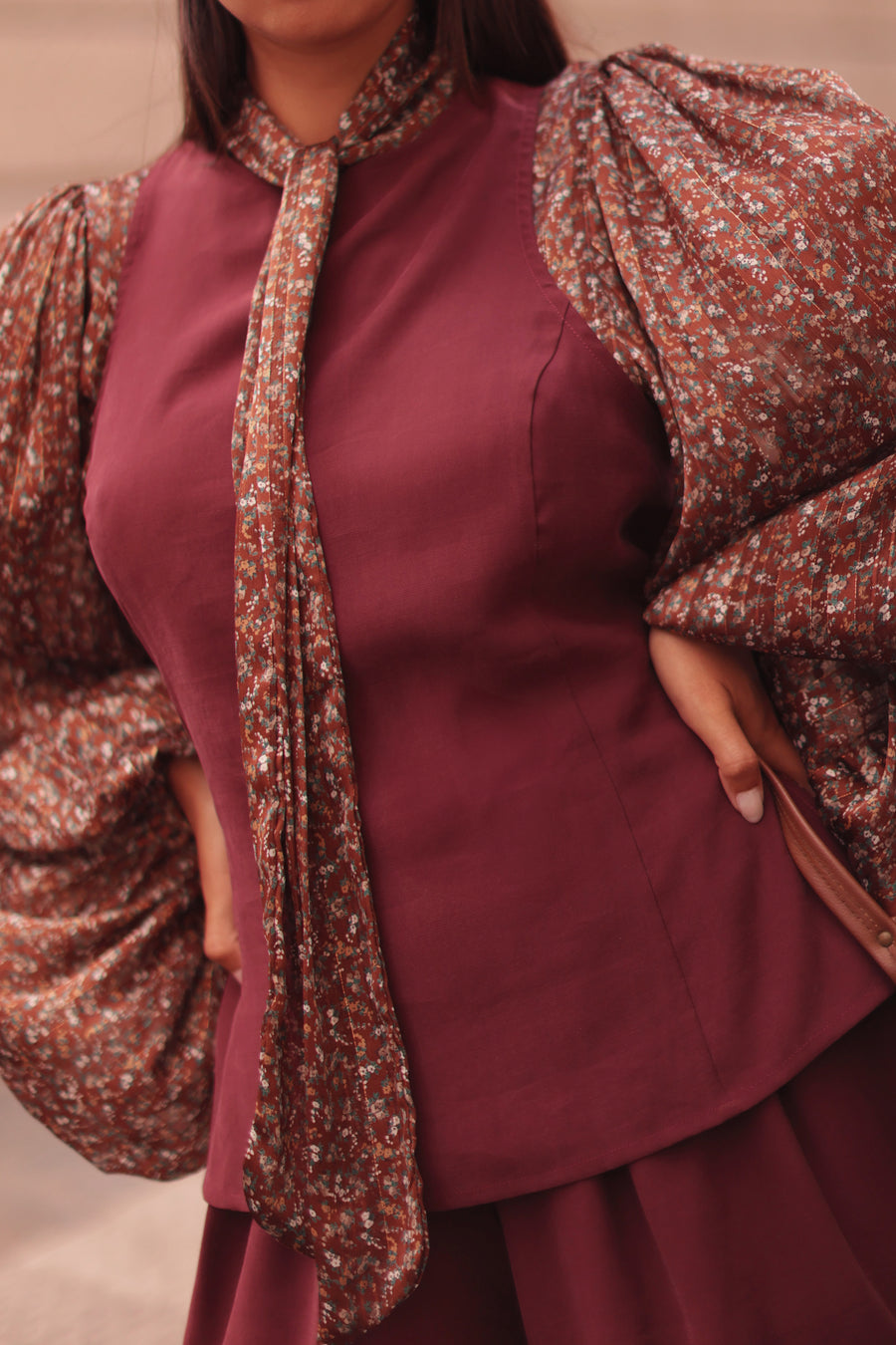 Winter Floral Rococo Blouse