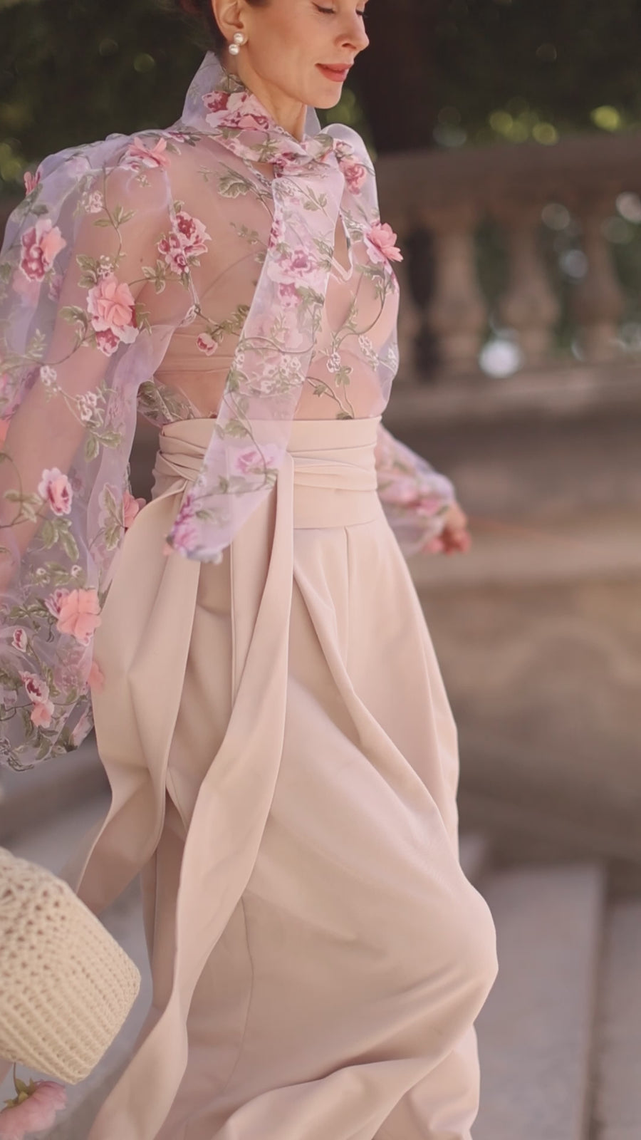 Pink Bouquet Rococo Blouse