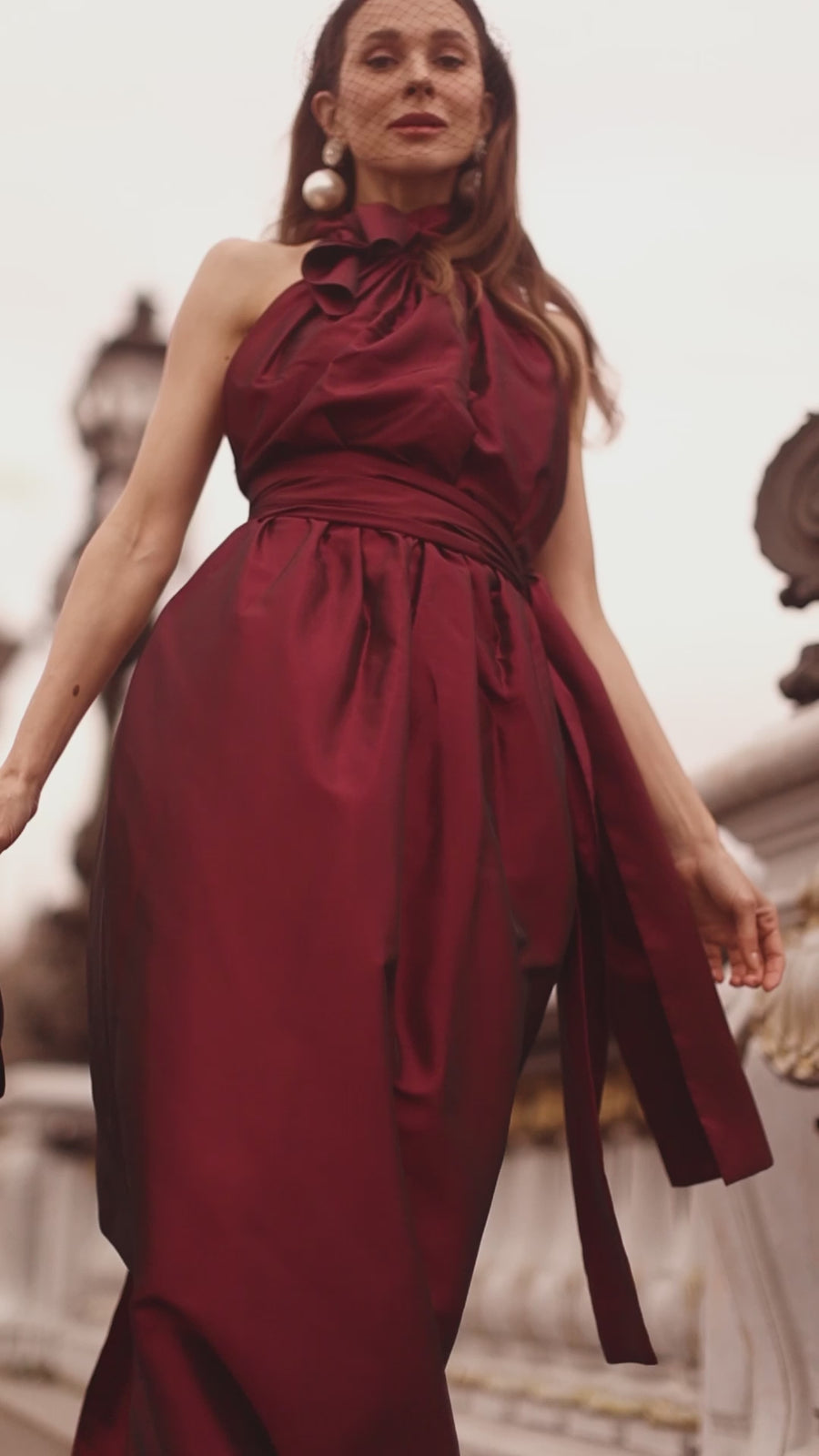 Bordeaux Taffeta Cadeau Dress