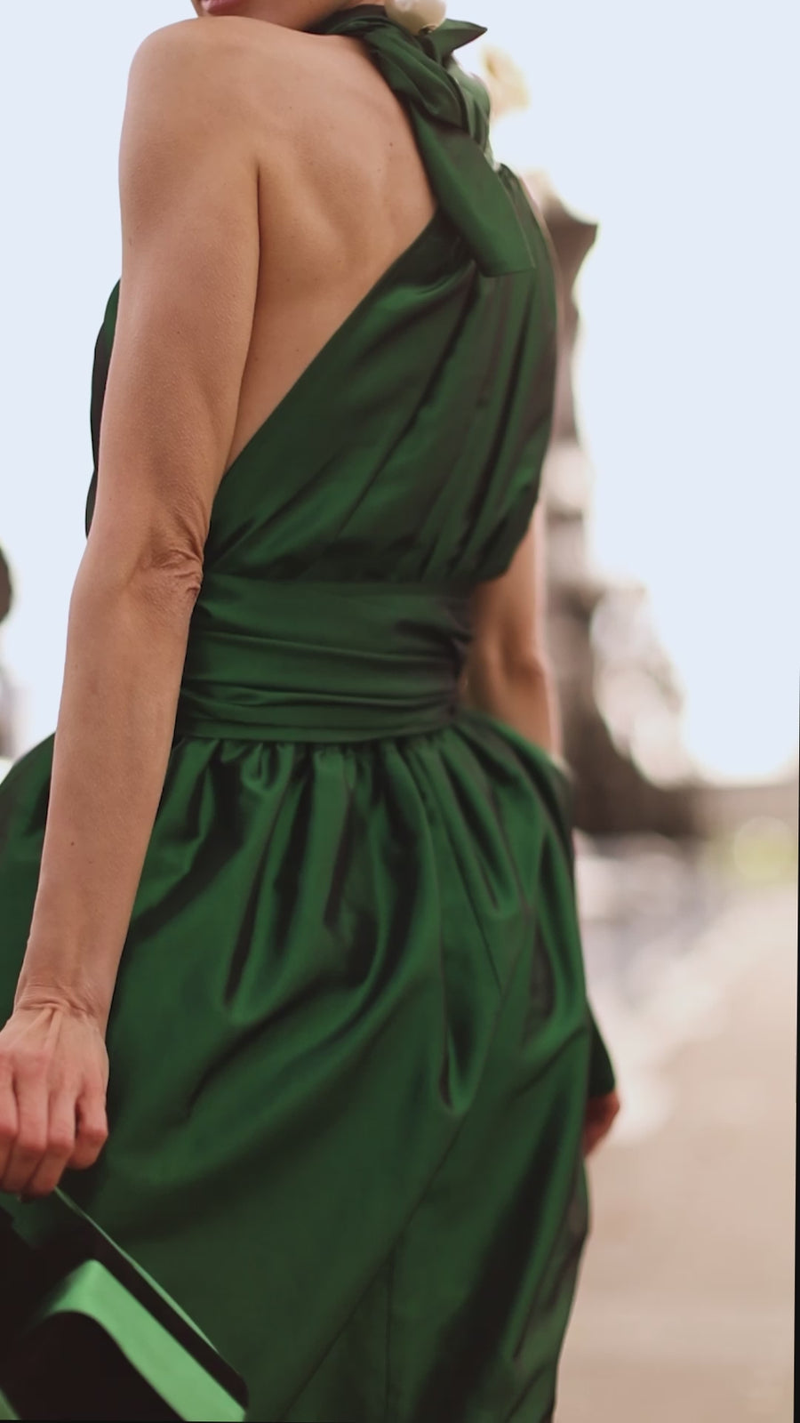 Green Taffeta Cadeau Dress