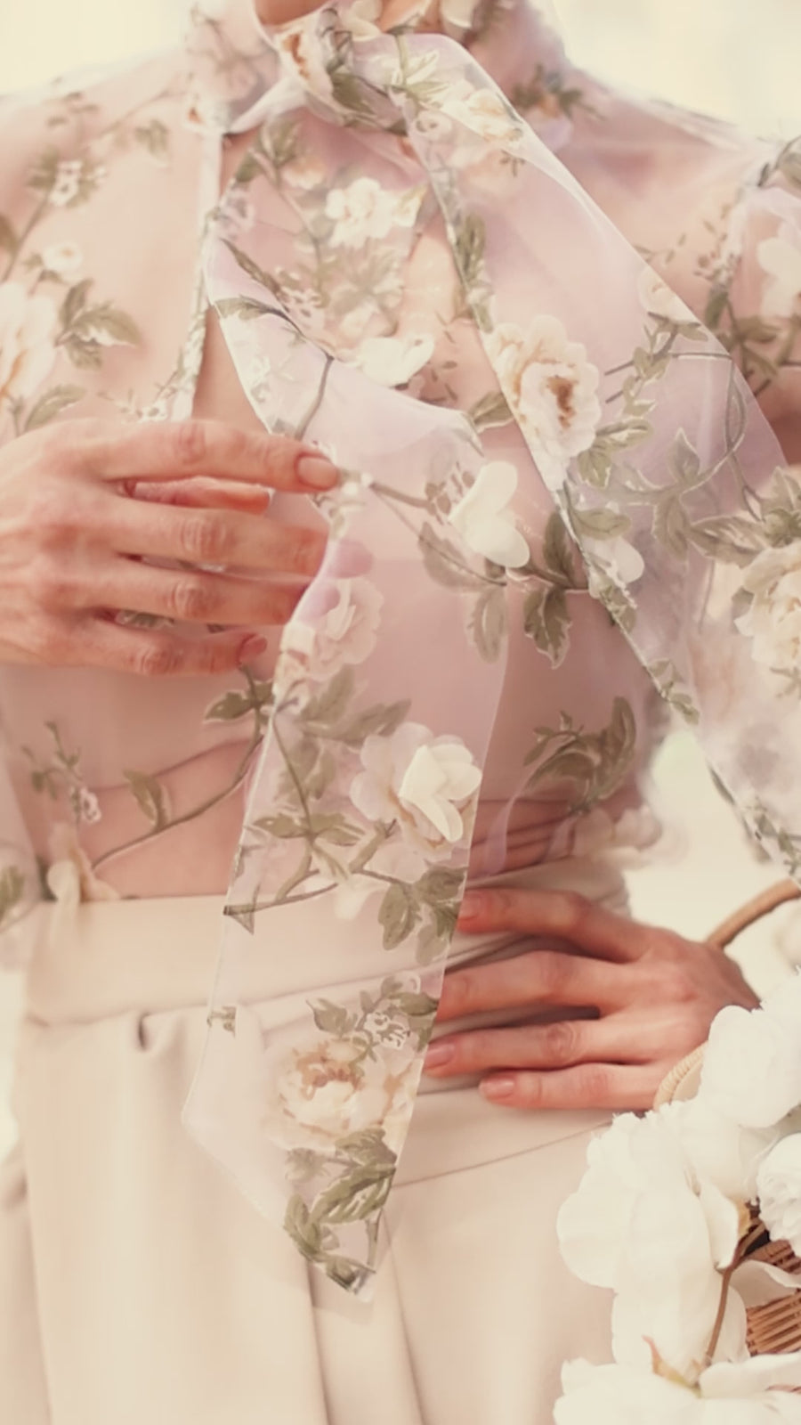Cream Bouquet Rococo Blouse
