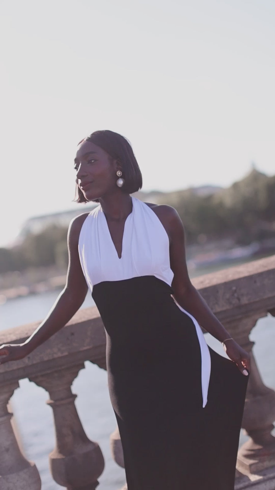 Draped Halter Dress