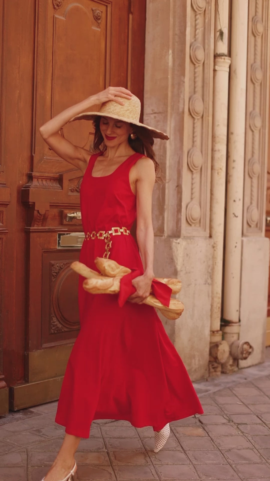 Red Summer Swing Dress