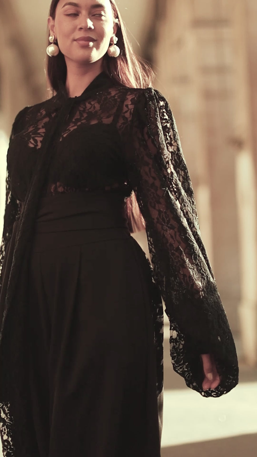 Black Lace Baroque Blouse