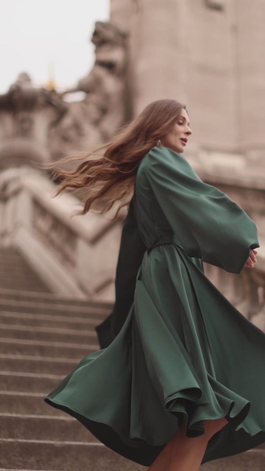 Green Satin Baroque Dress