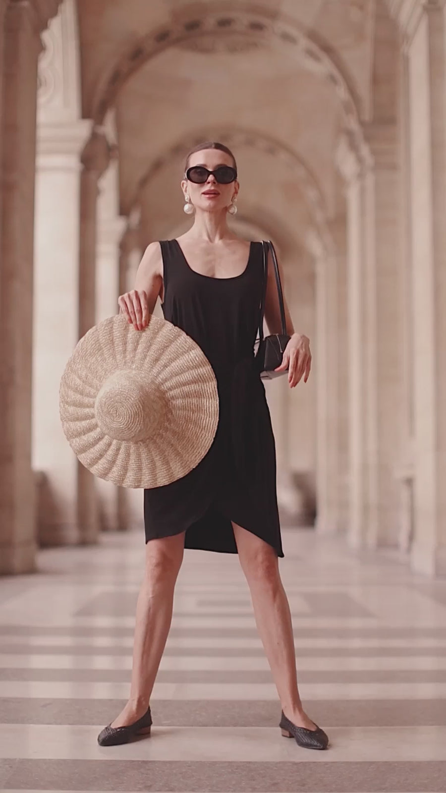 Black Sleeveless Wrap Dress