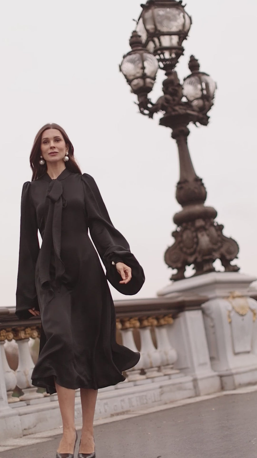 Black Satin Baroque Dress