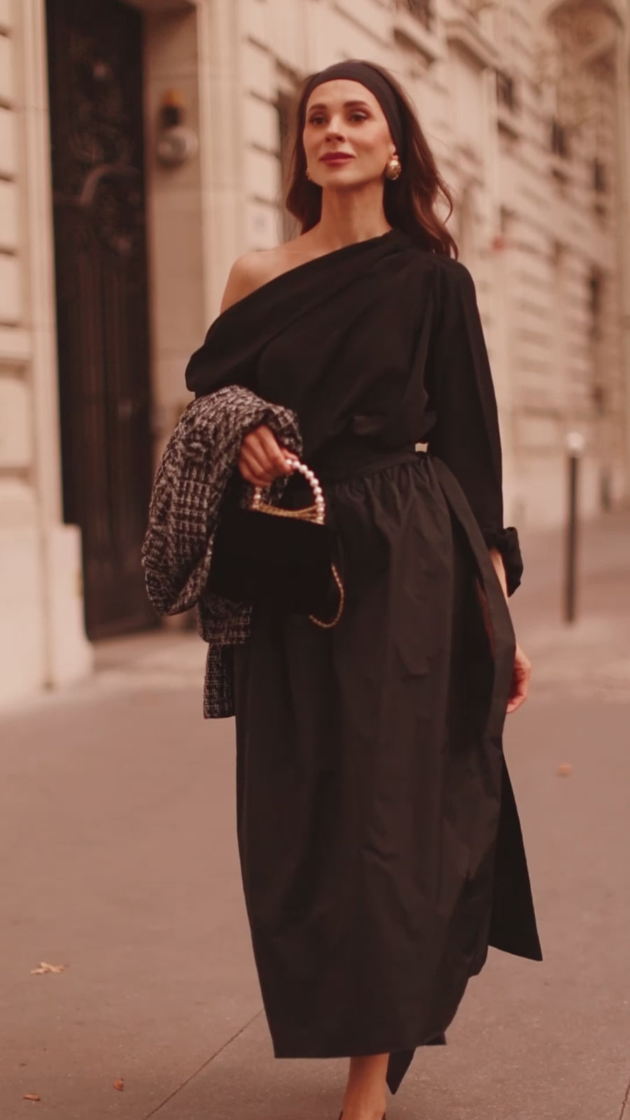 Black Draped Blouse