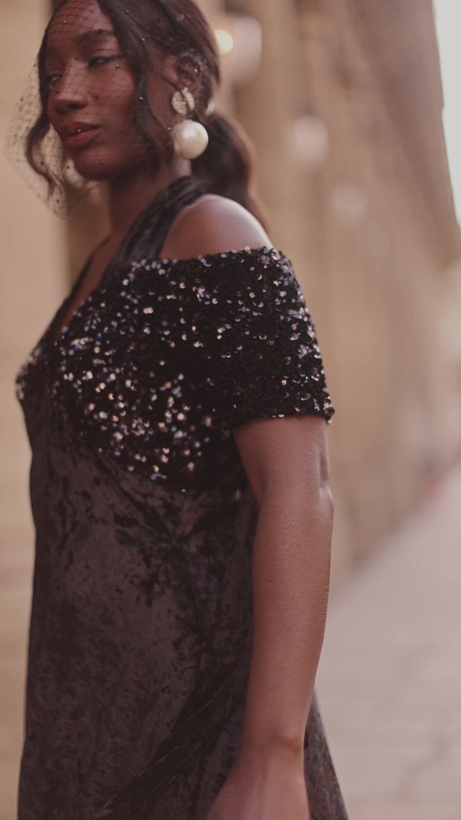 Bustier Sequin Swing Dress