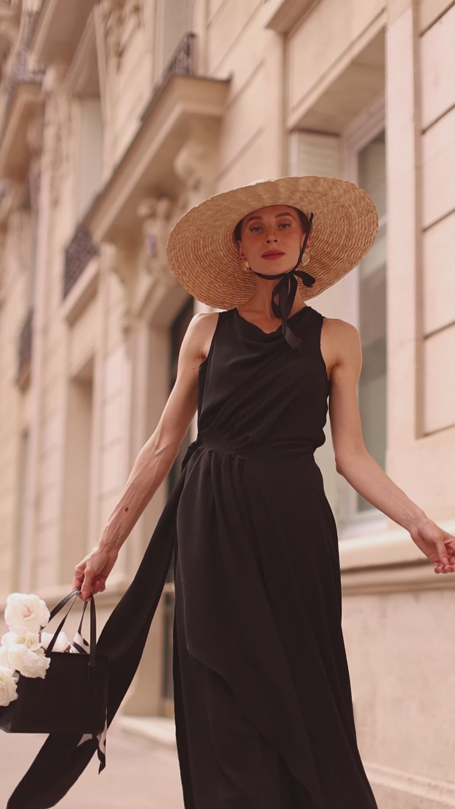 Black Draped Dress