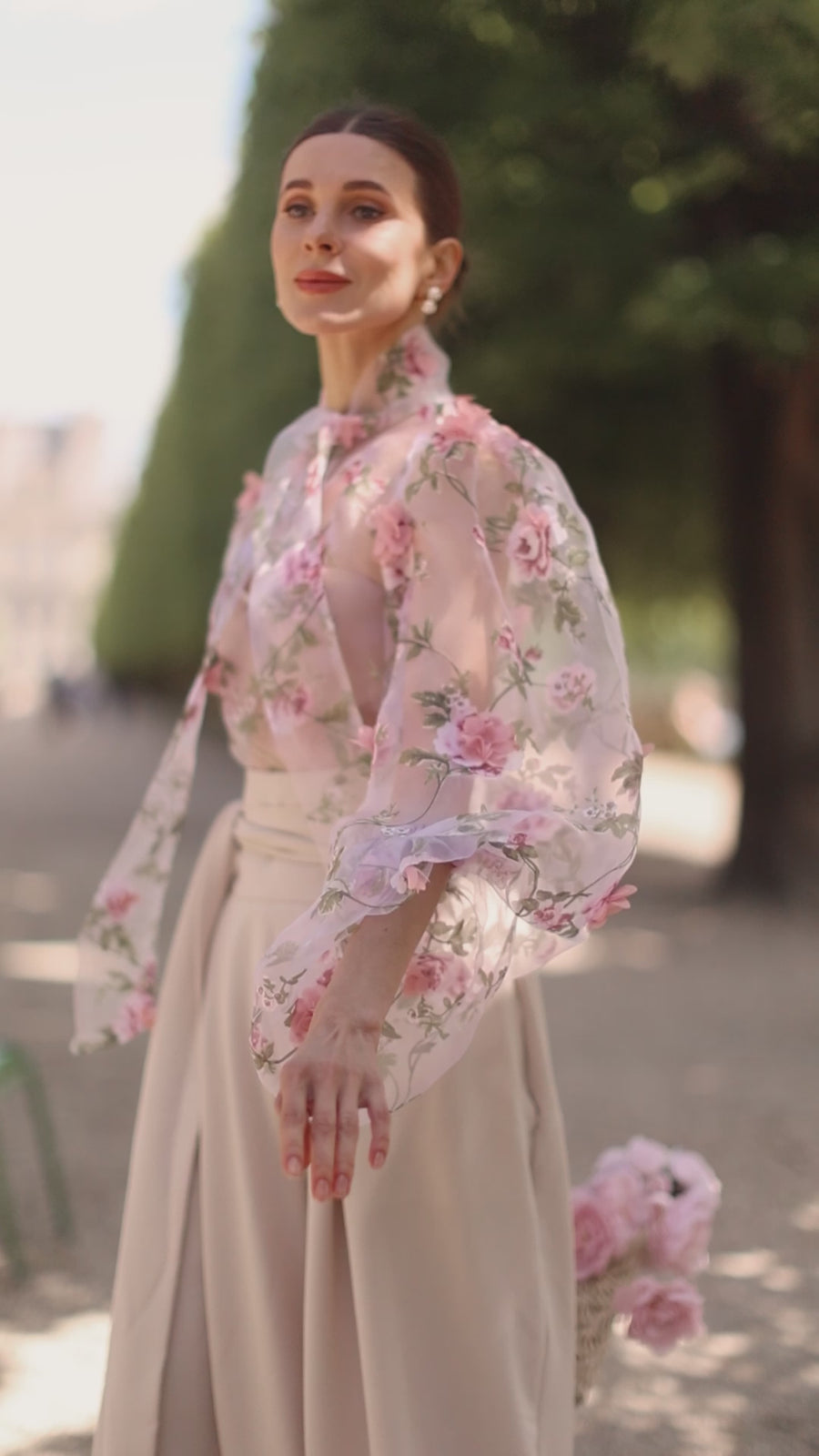 Pink Bouquet Rococo Blouse