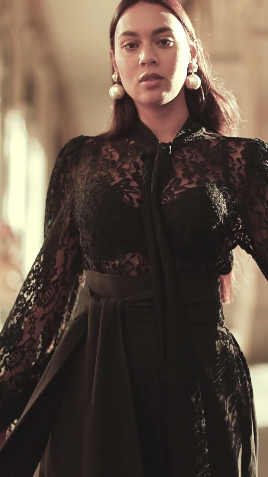 Black Lace Baroque Blouse