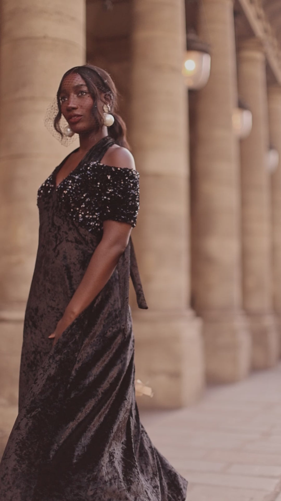 Bustier Sequin Swing Dress