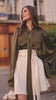 Olive Satin Baroque Blouse