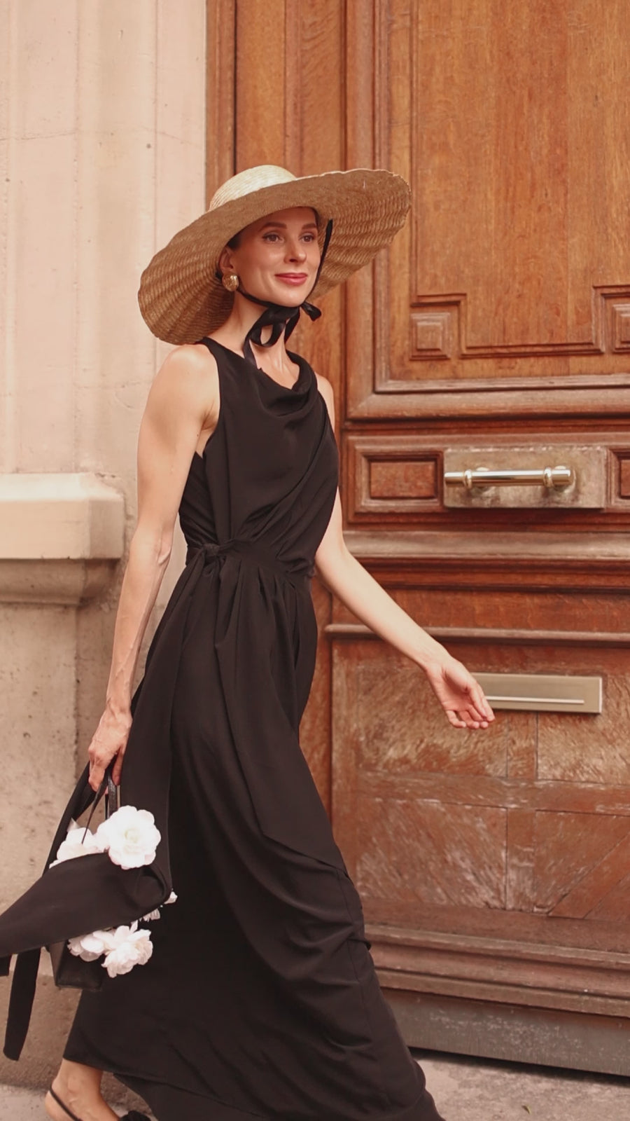 Black Draped Dress