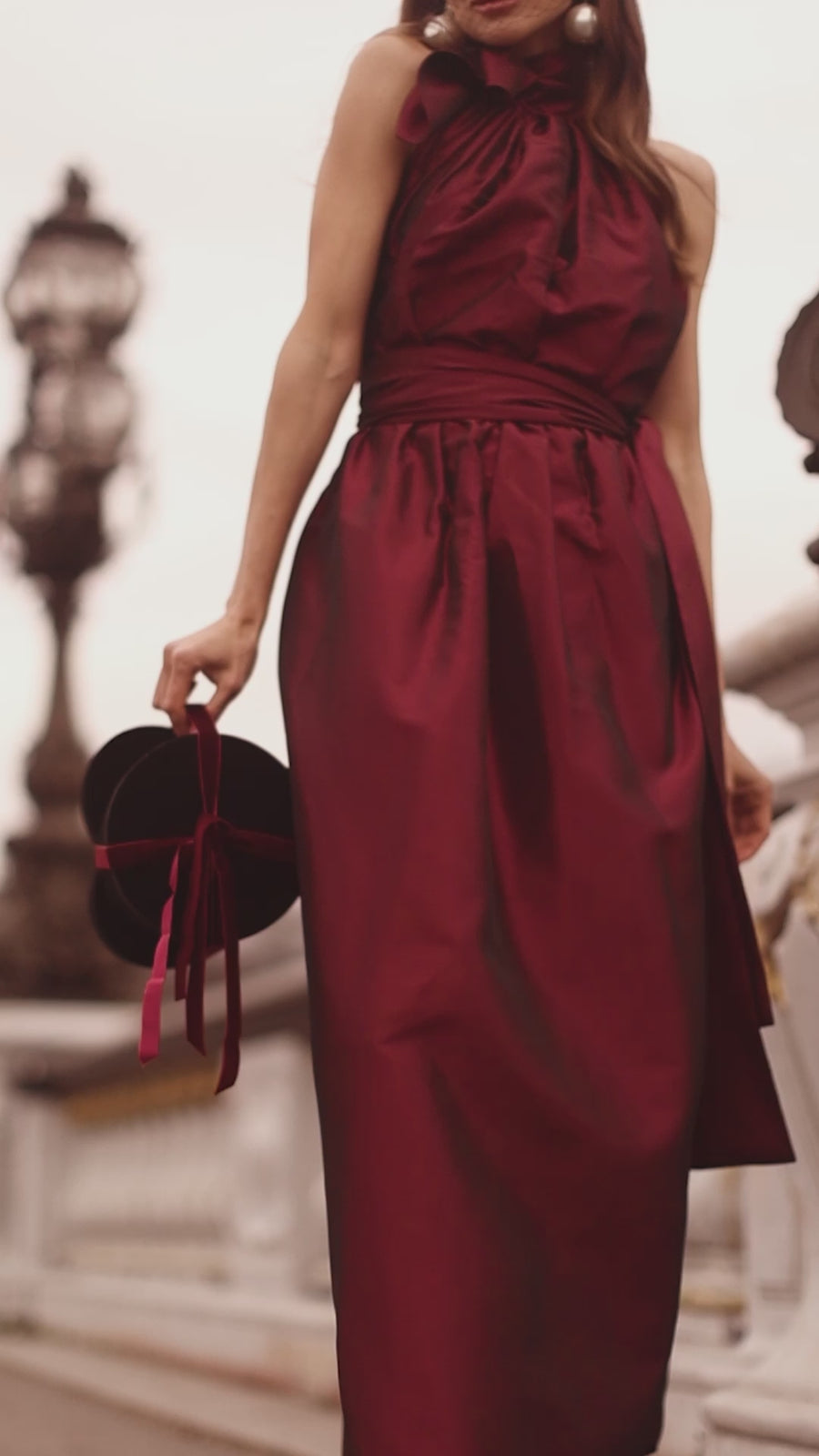 Bordeaux Taffeta Cadeau Dress