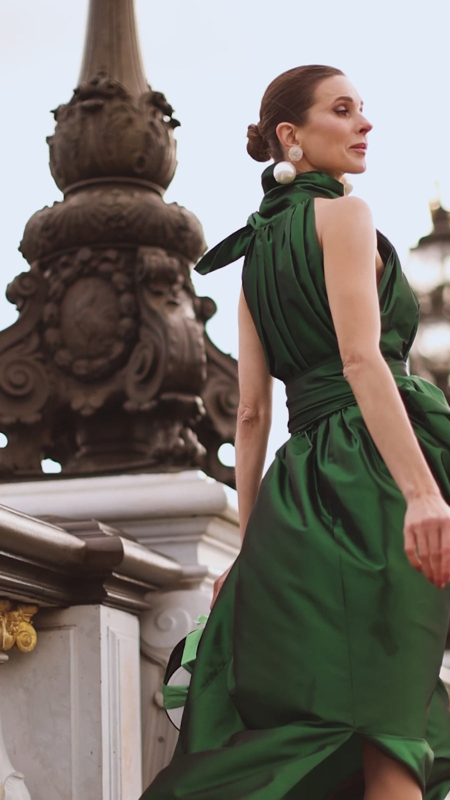 Green Taffeta Cadeau Dress