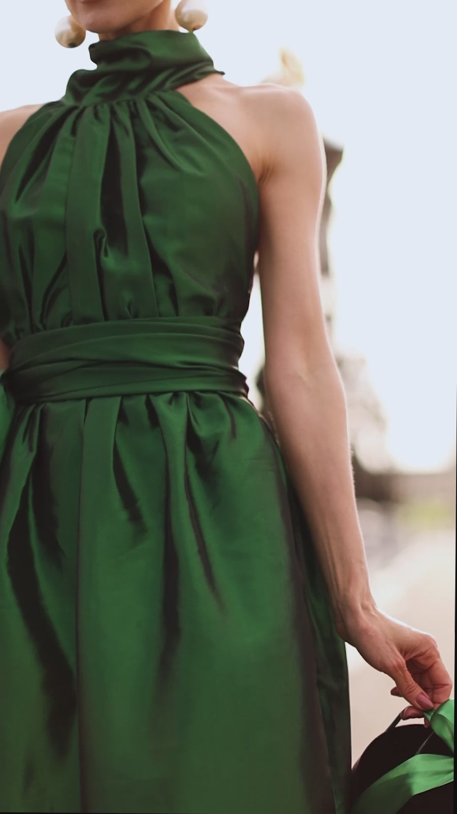 Green Taffeta Cadeau Dress