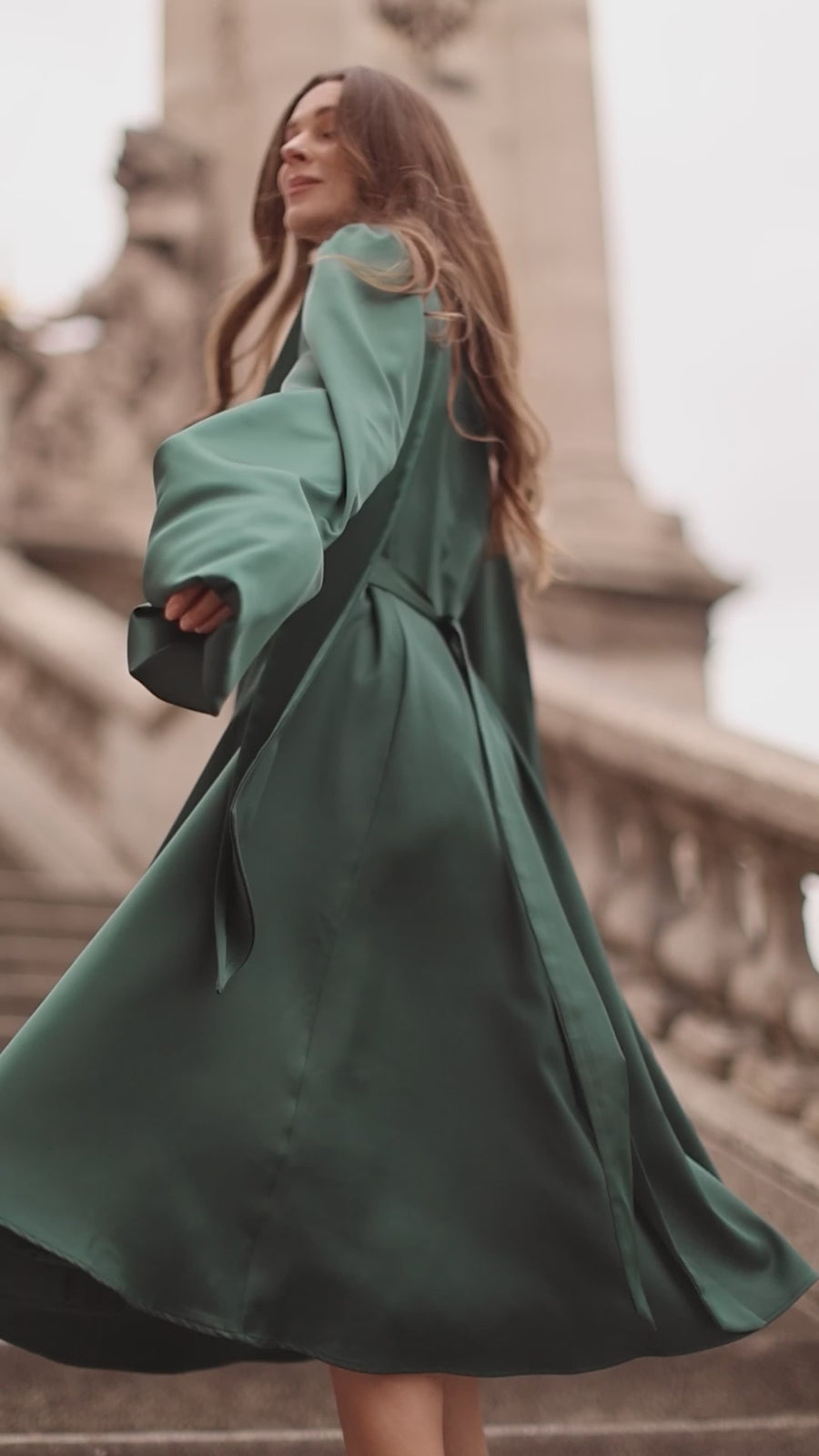 Green Satin Baroque Dress