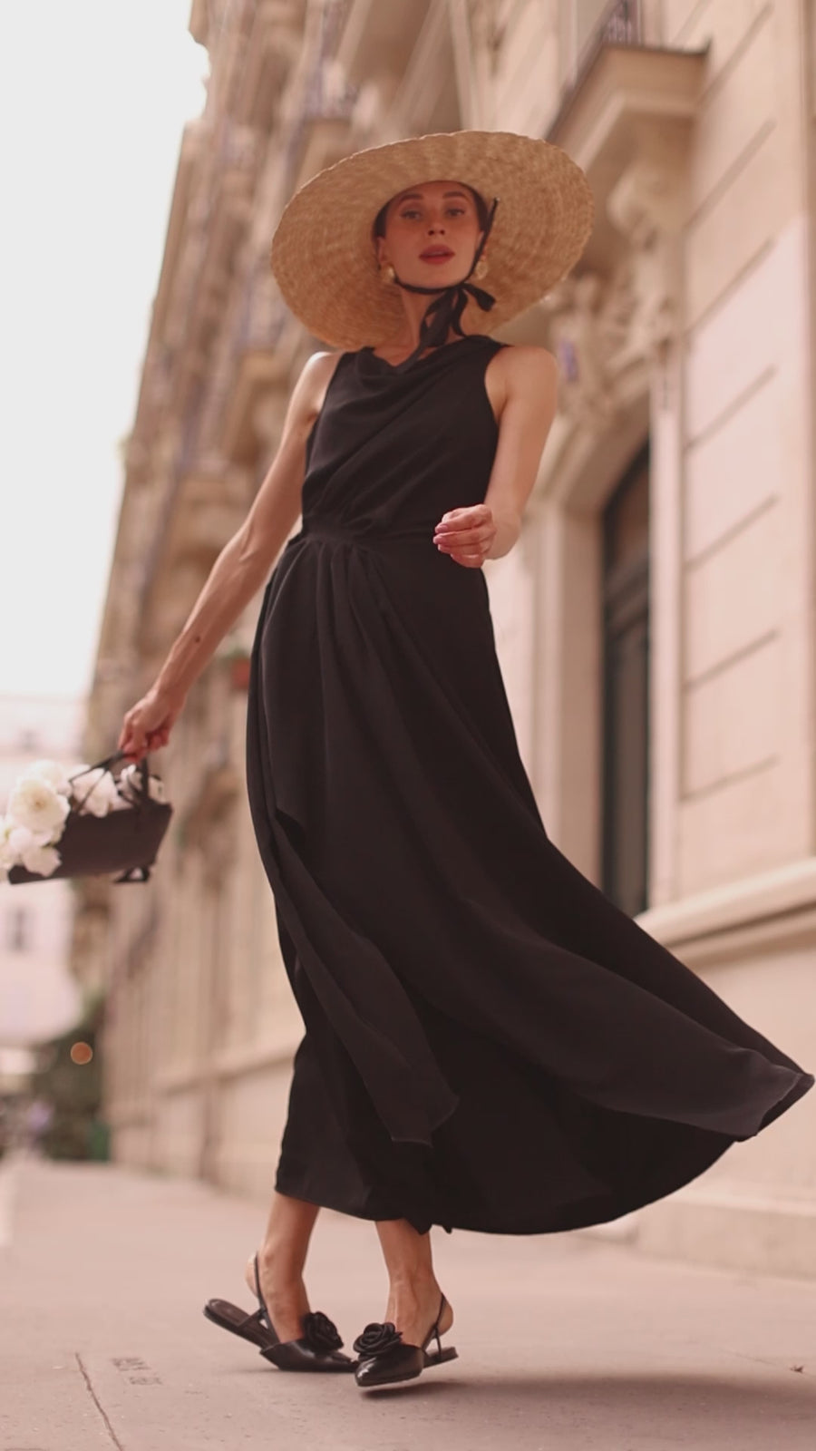 Black Draped Dress