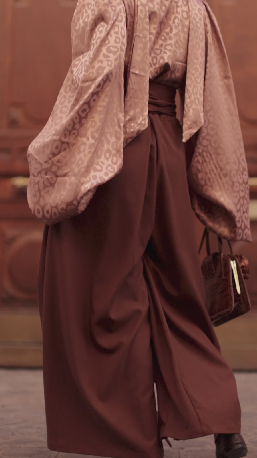 Brown Tailored Wrap Trousers