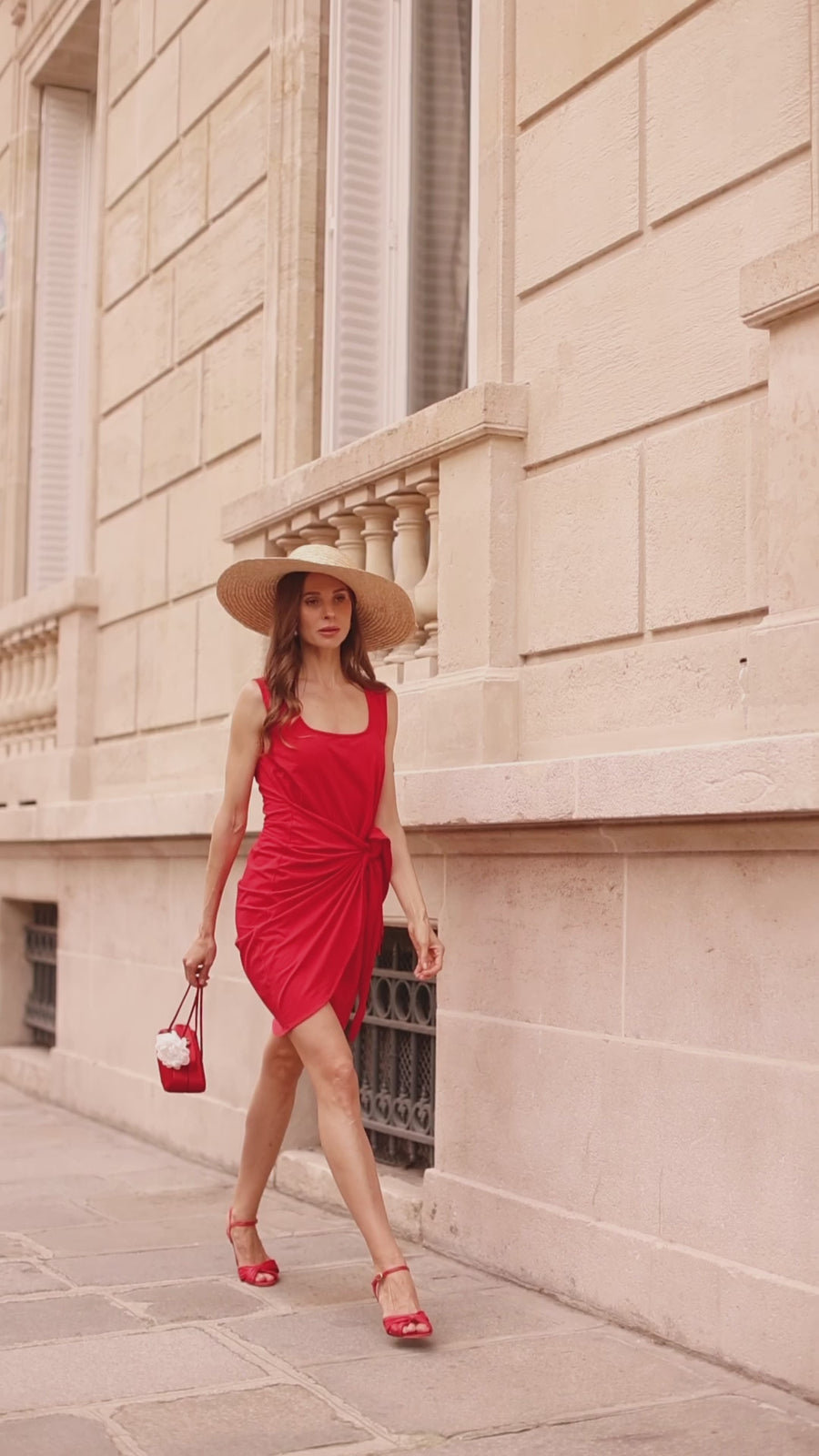 Red Summer Wrap Dress