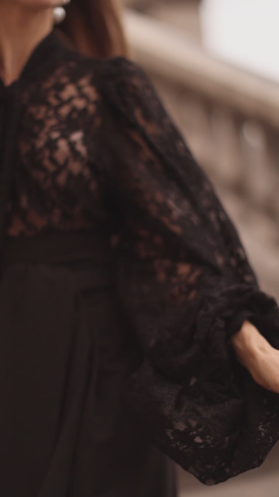 Black Lace Baroque Blouse