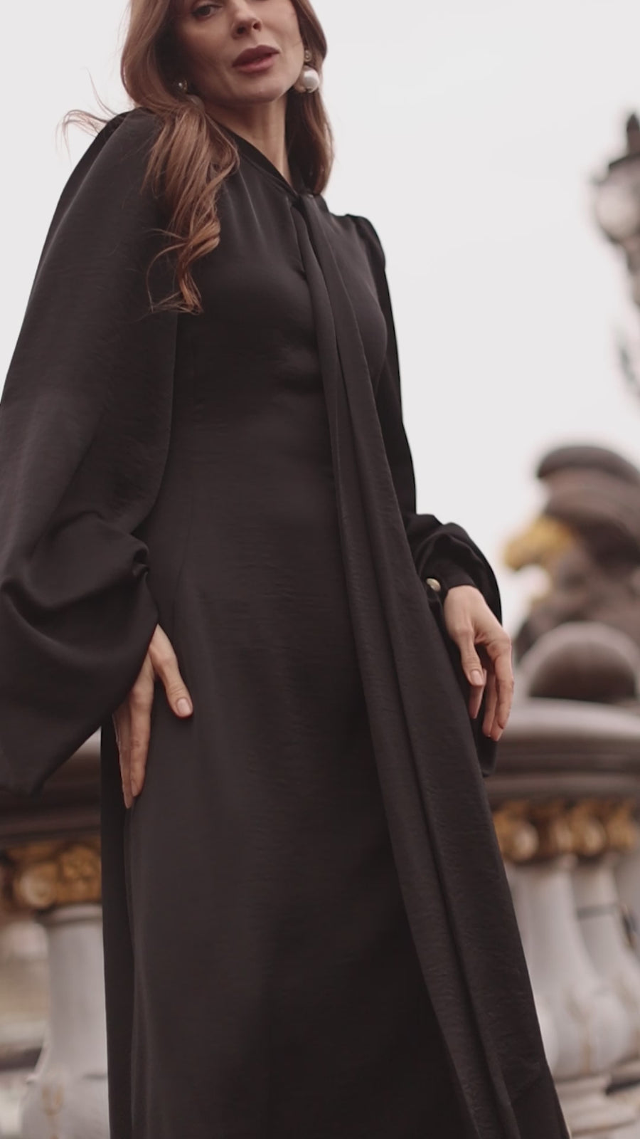Black Satin Baroque Dress