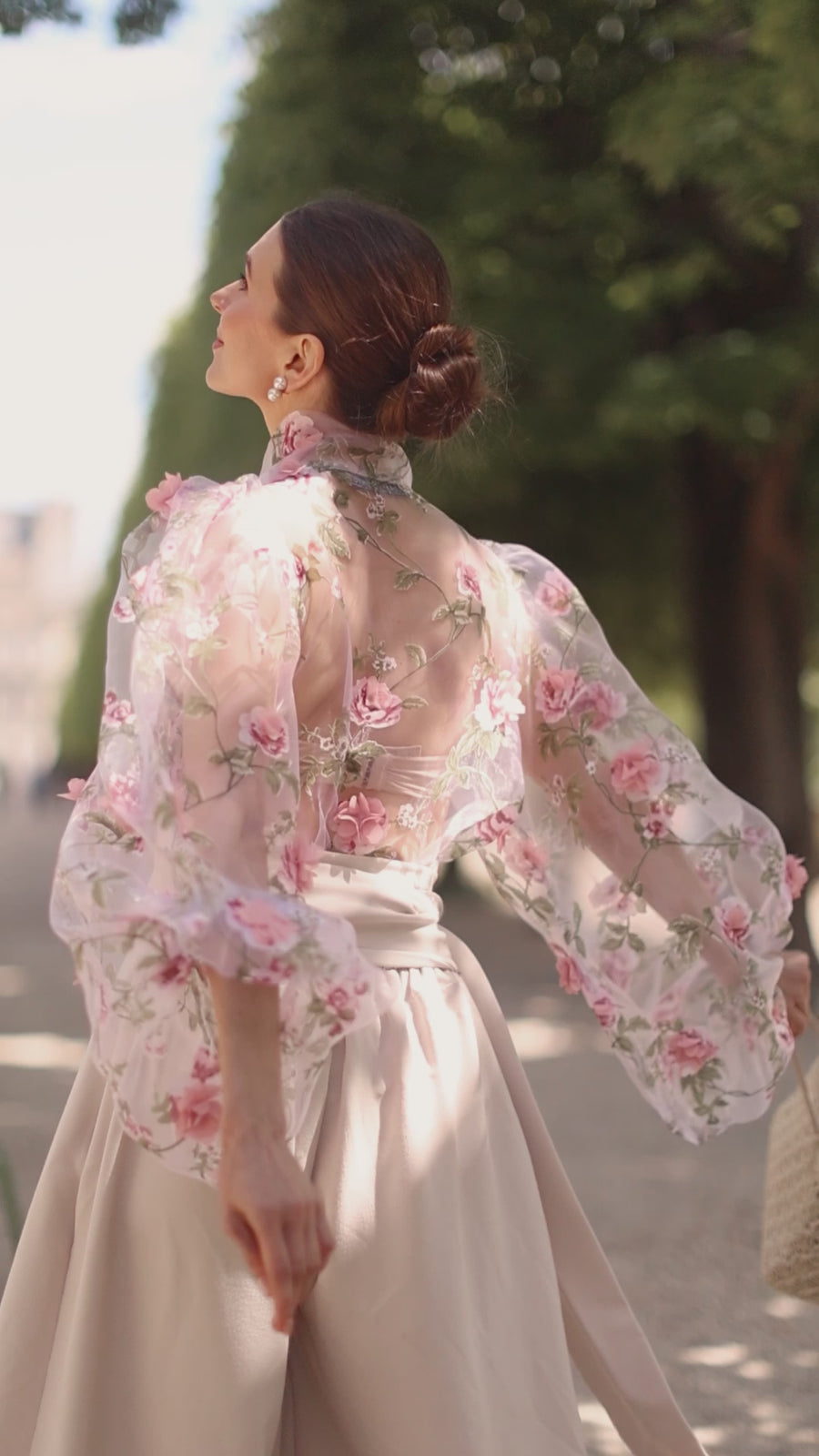 Pink Bouquet Rococo Blouse