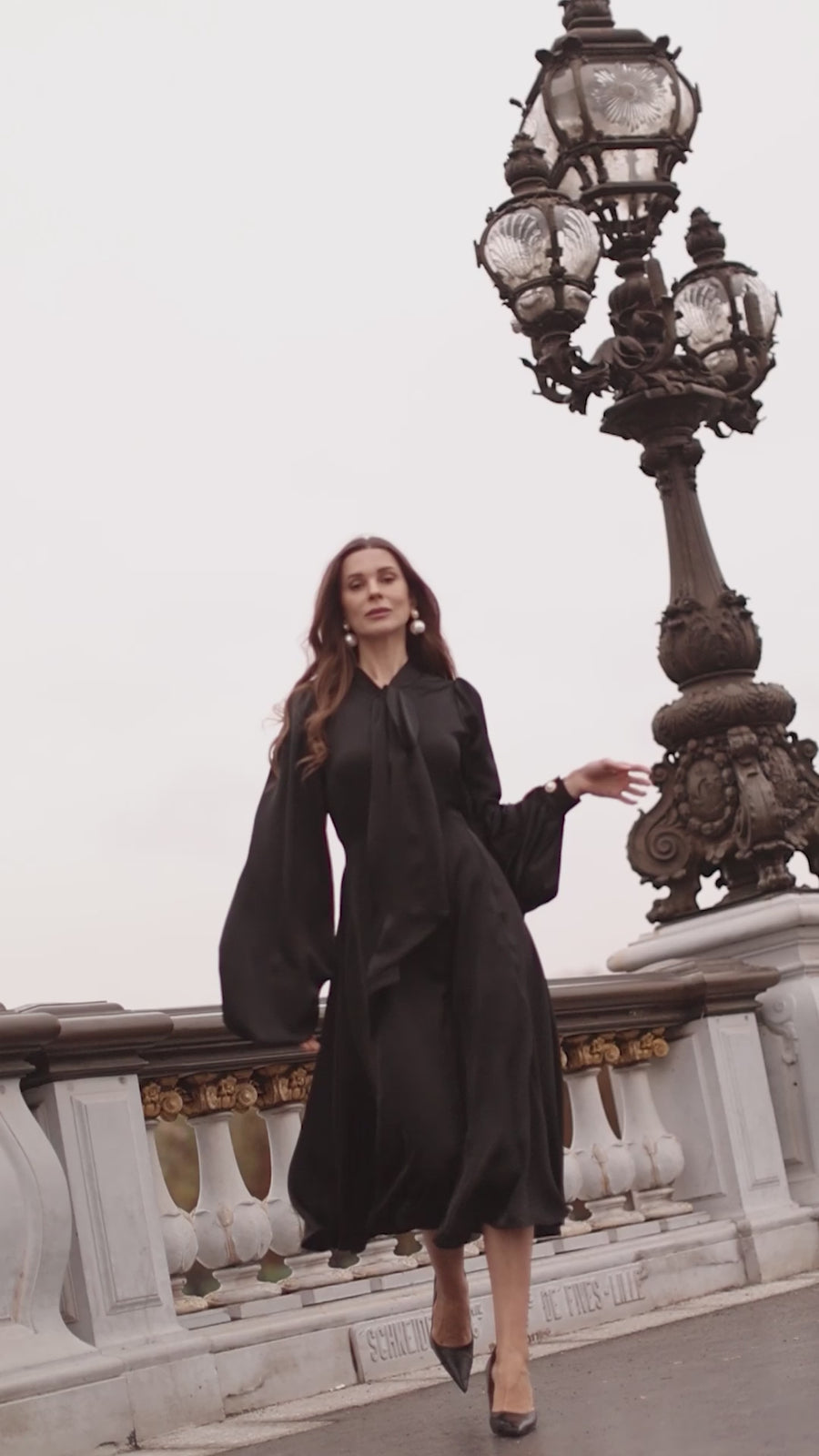 Black Satin Baroque Dress