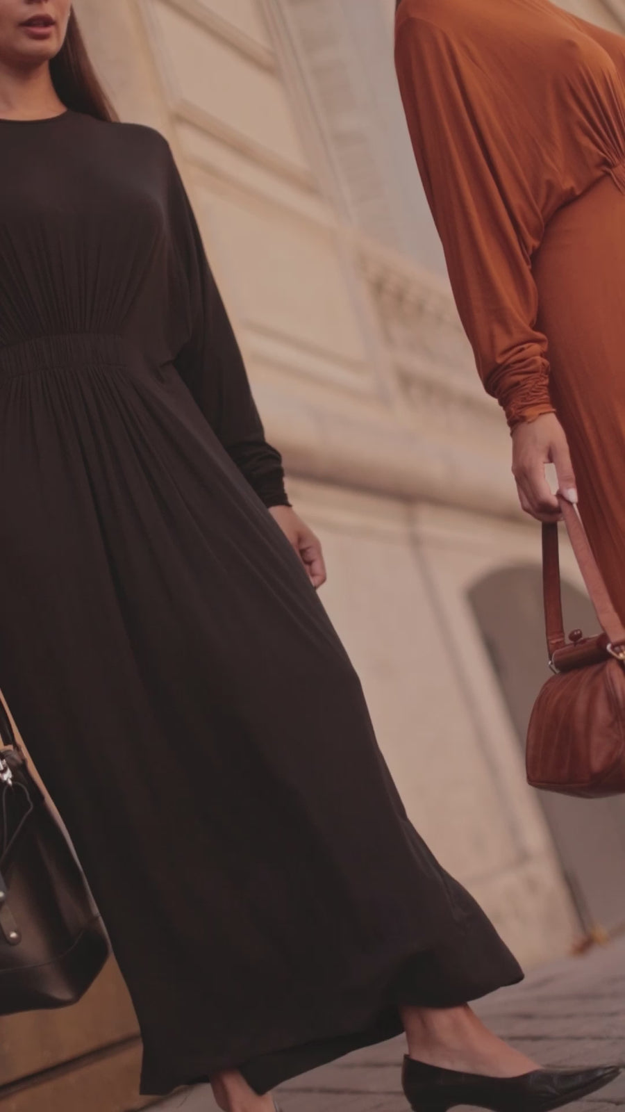 Terracotta Cotton Draped Dress