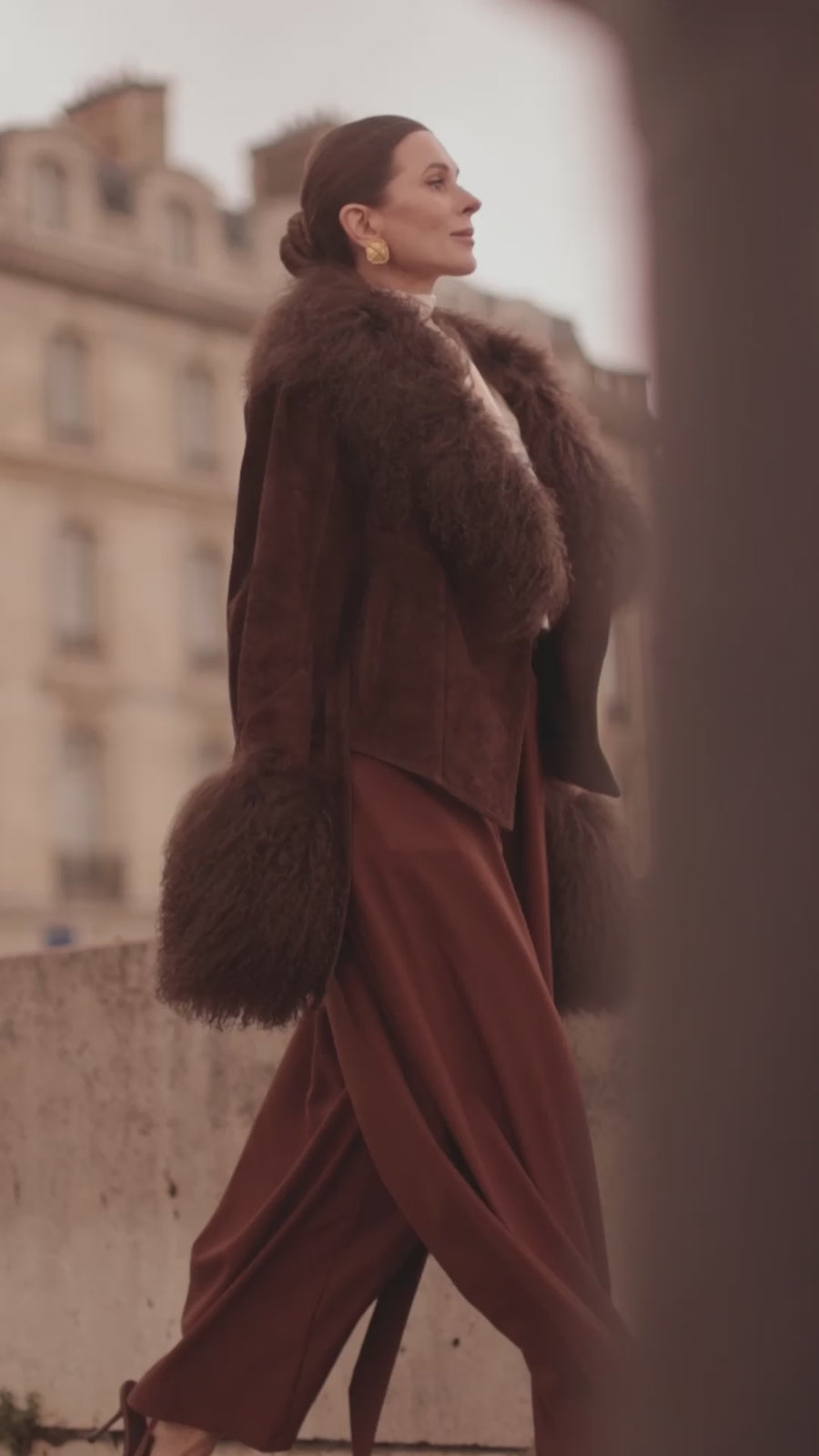 Brown Tailored Wrap Trousers