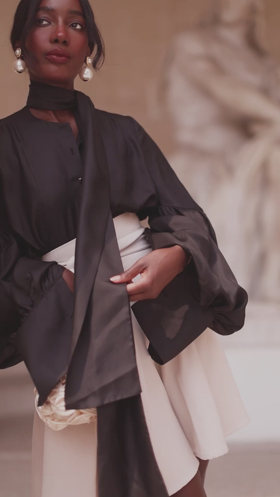 Black Foulard Silk Blouse