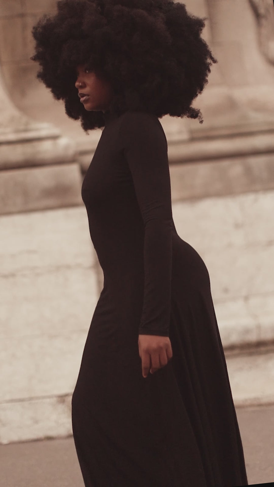 Black Turtleneck Swing Dress