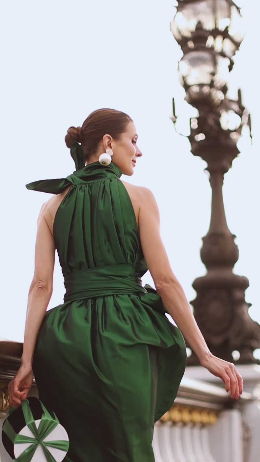 Green Taffeta Cadeau Dress