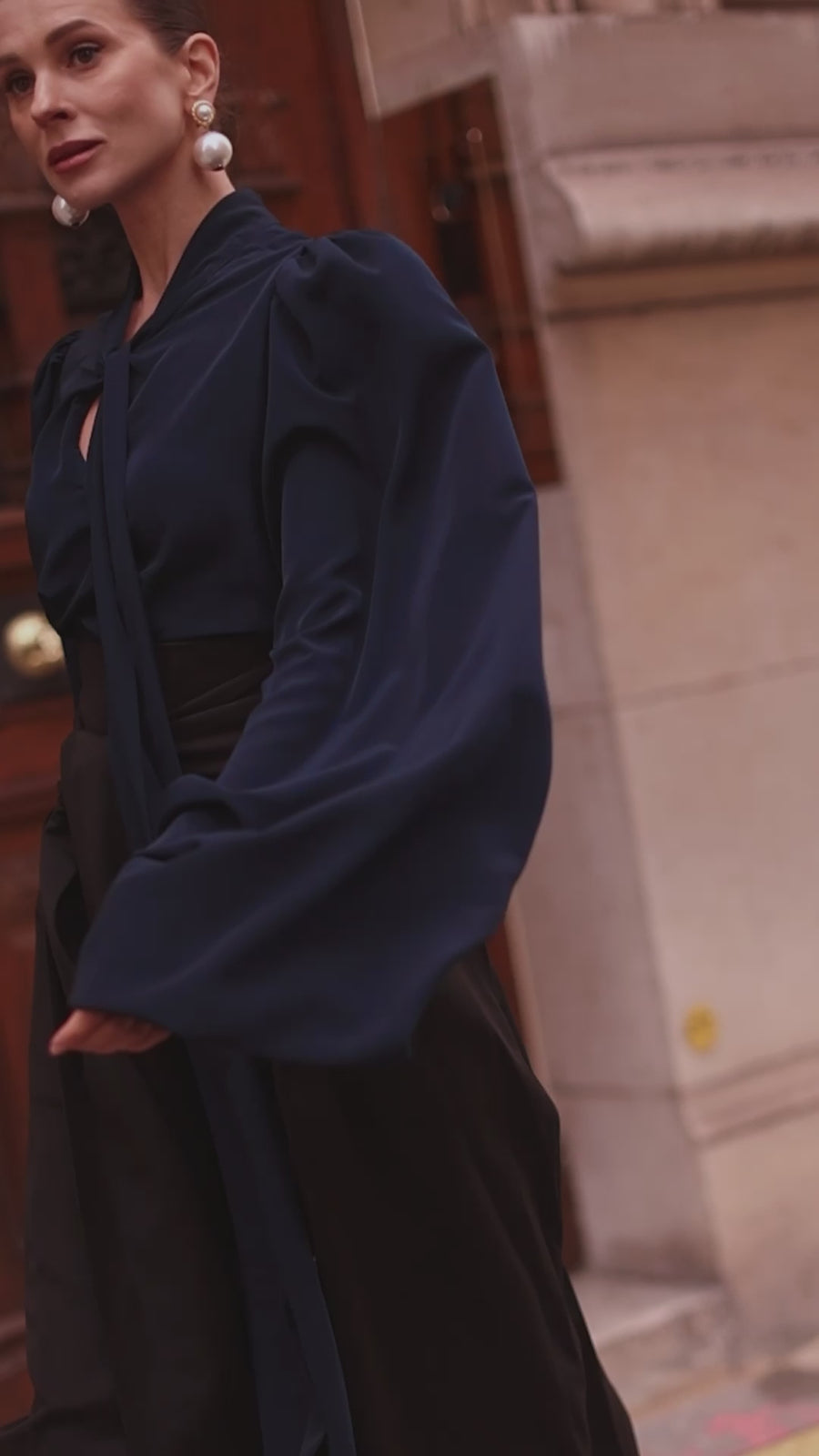 Navy Baroque Blouse