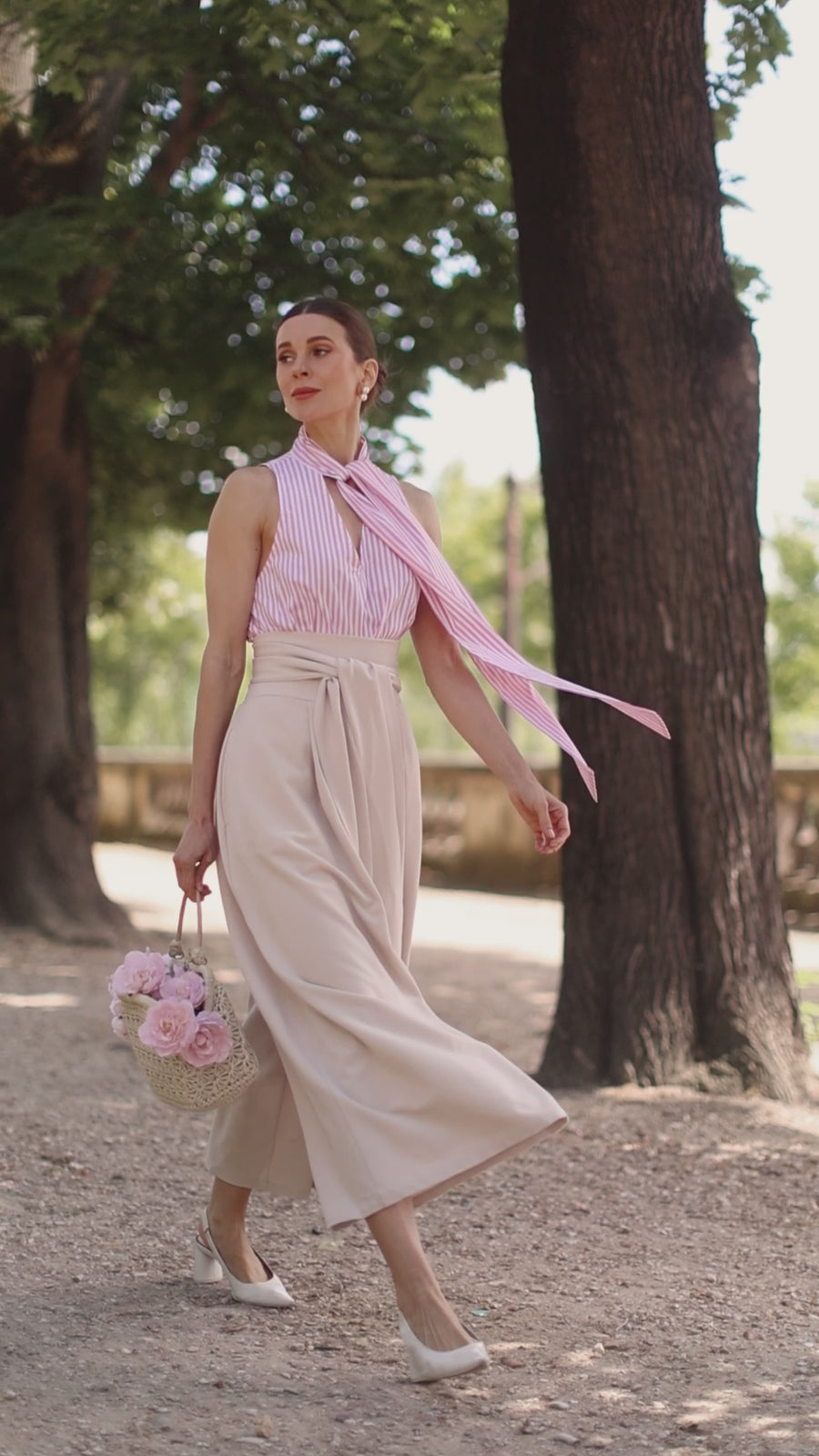 Pink Stripe Marquise Blouse