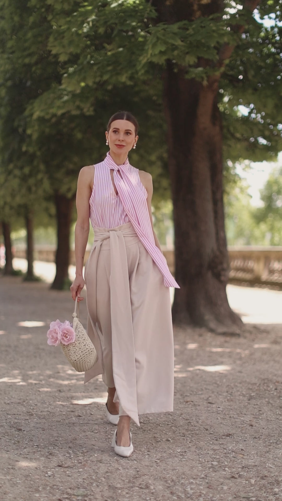Pink Stripe Marquise Blouse