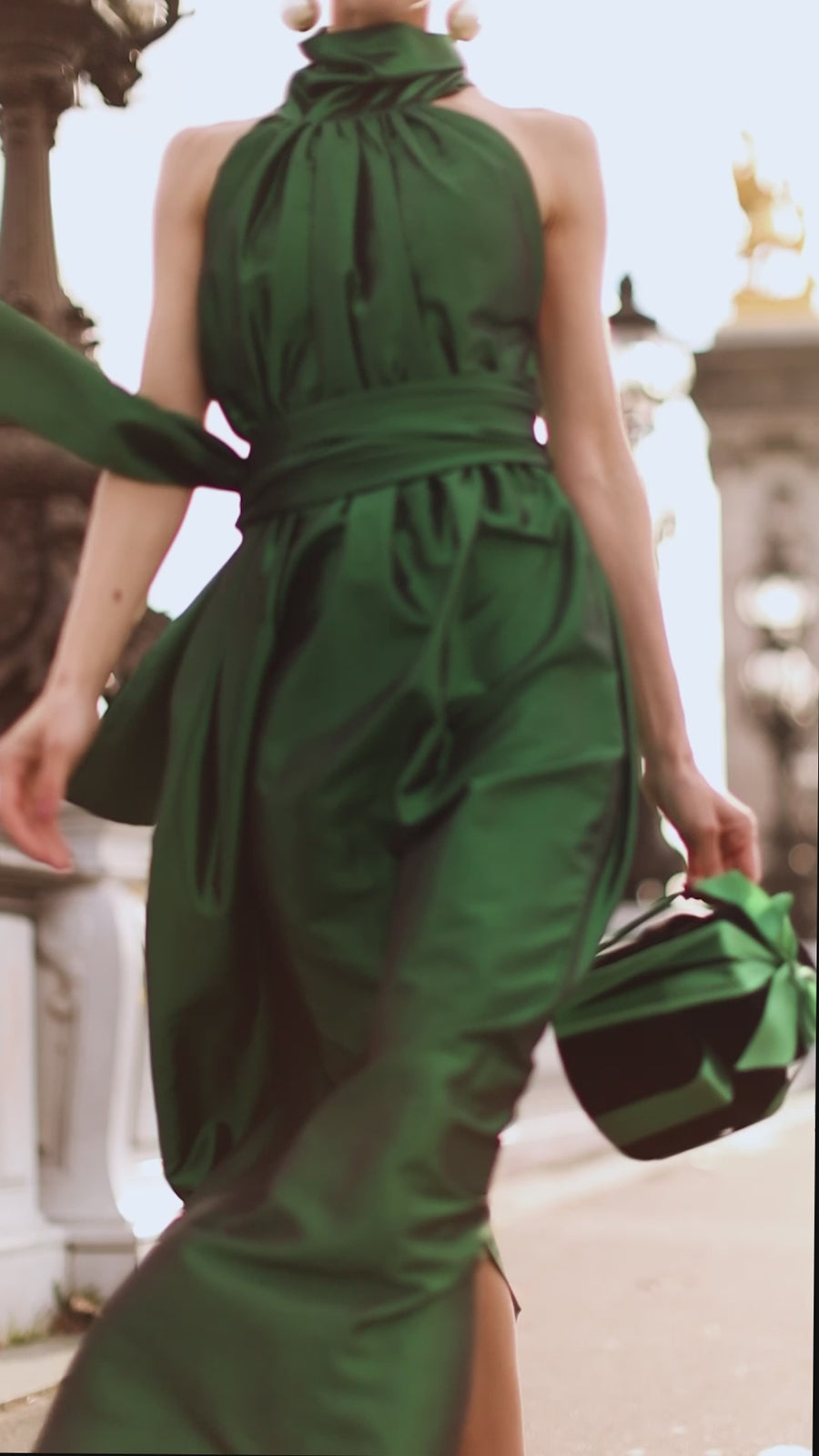 Green Taffeta Cadeau Dress