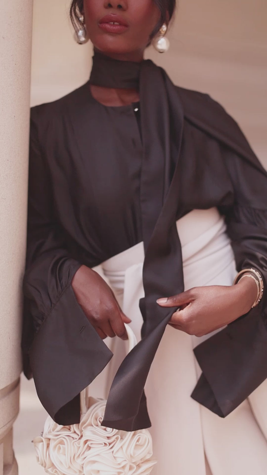 Black Foulard Silk Blouse